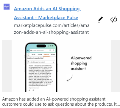 Amazon app with a questions button